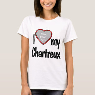I Love My Chartreux - Cute Red Heart Cat Photo T-Shirt