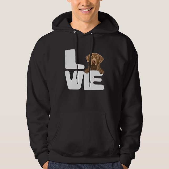 I Love My Chesapeake Bay Retriever Dog Hoodie (Front)