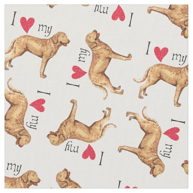 I Love my Chesapeake Bay Retriever Fabric (Close Up)