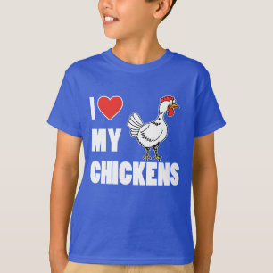 I Love My Chickens (Kids Dark) T-Shirt