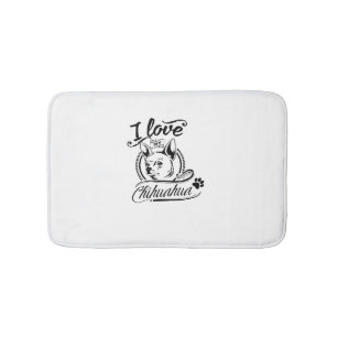 I Love My Chihuahua - Cute Animal Pet Paw Dog Love Bath Mat