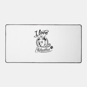 I Love My Chihuahua - Cute Animal Pet Paw Dog Love Desk Mat