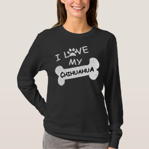 I Love My Chihuahua For Dog Paw Print Chihuahua T-Shirt