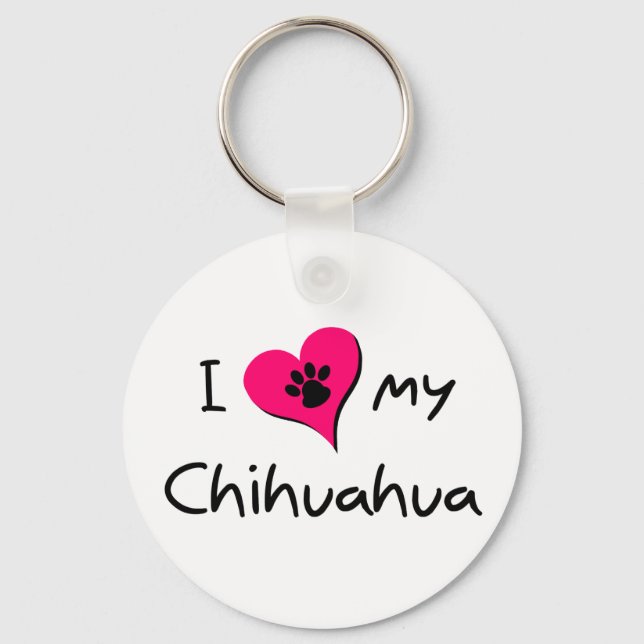 I Love my Chihuahua Key Ring (Front)