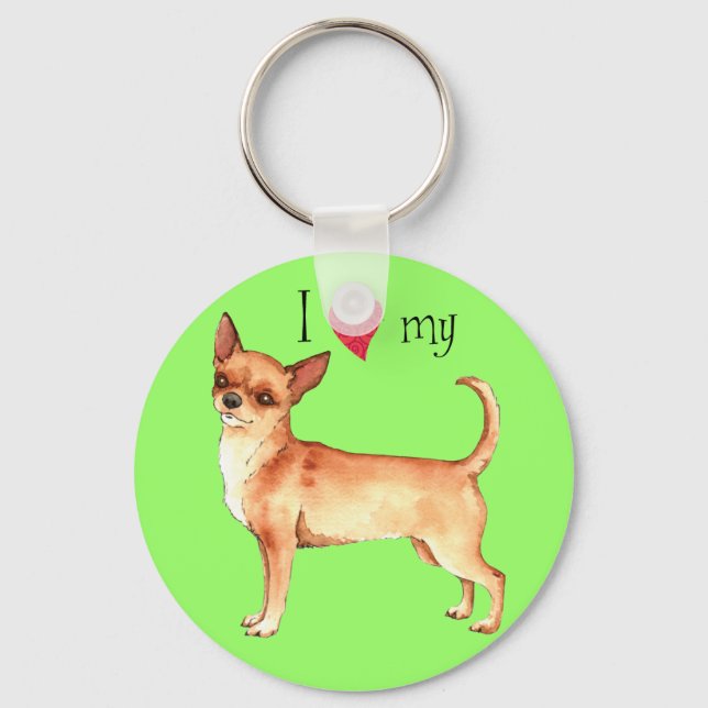I Love my Chihuahua Key Ring (Front)