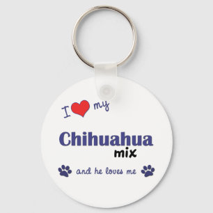 I Love My Chihuahua Mix (Male Dog) Key Ring