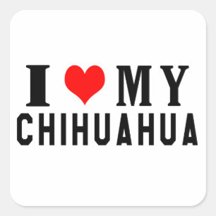 I Love My Chihuahua Square Sticker