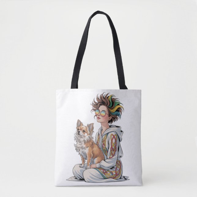  i love my chihuahua  tote bag (Front)