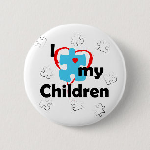 I Love My Children - Autism 6 Cm Round Badge