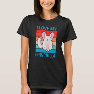 I Love My Chinchilla Retro Sunset T-Shirt