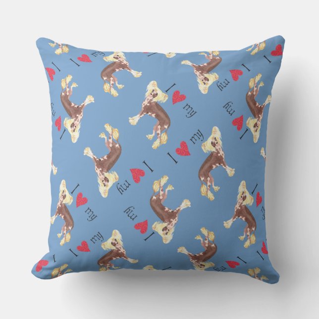 I Love my Chinese Crested Cushion (Front)