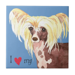 I Love my Chinese Crested Tile
