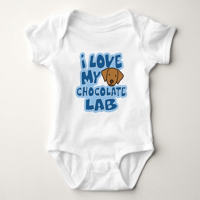 I Love My Chocolate Lab Baby Creeper (Front)