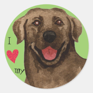 I Love my Chocolate Lab Classic Round Sticker