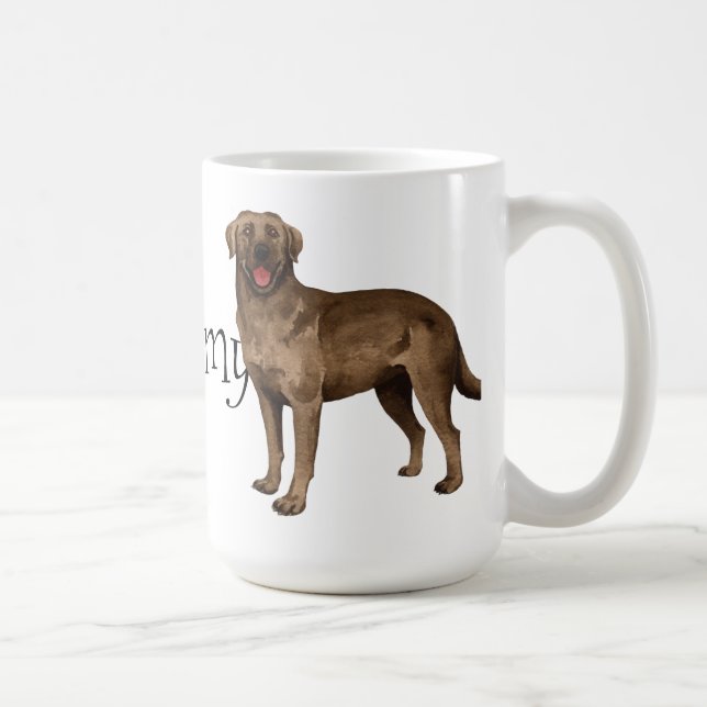 I Love my Chocolate Lab Coffee Mug (Right)