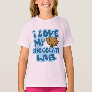 I Love My Chocolate Lab Girl's Ringer TShirt