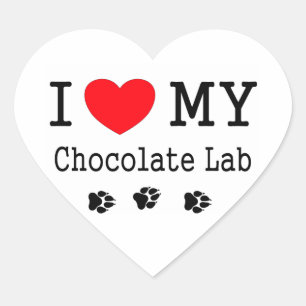 I Love My Chocolate Lab Heart Sticker