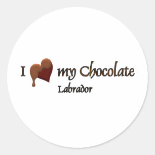 I Love my Chocolate Labrador Classic Round Sticker