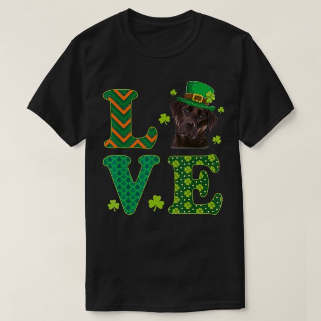 I Love My Chocolate Labrador St Patrick's Day Dog  T-Shirt (Design Front)