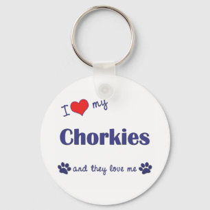I Love My Chorkies (Multiple Dogs) Key Ring