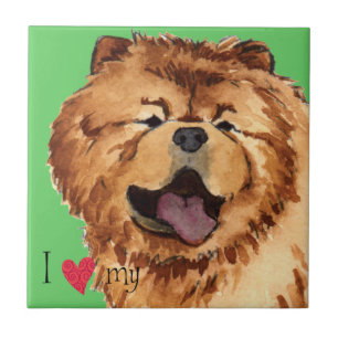 I Love my Chow Ceramic Tile