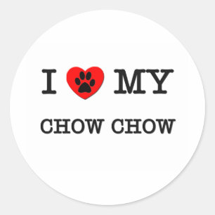 I LOVE MY CHOW CHOW CLASSIC ROUND STICKER