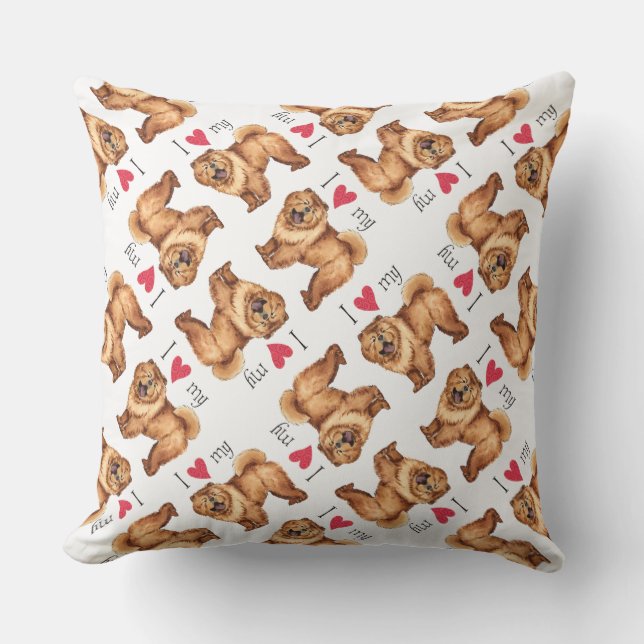 I Love my Chow Chow Outdoor Cushion (Front)
