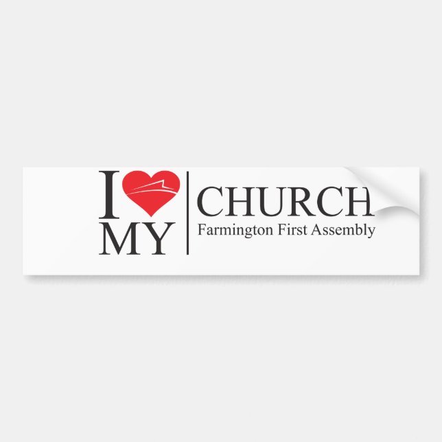 I Love My Church Bumper Sticker (Front)