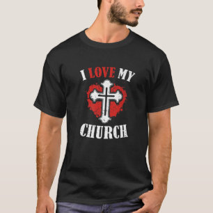 I Love My Church Heart Church Outing Retreat T-Shirt
