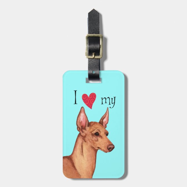 I Love my Cirneco dell'Etna Luggage Tag (Front Vertical)