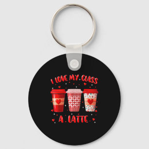 I Love My Cl A Latte Teacher Valentine Women Heart Key Ring