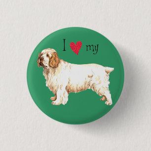 I Love my Clumber Spaniel 3 Cm Round Badge