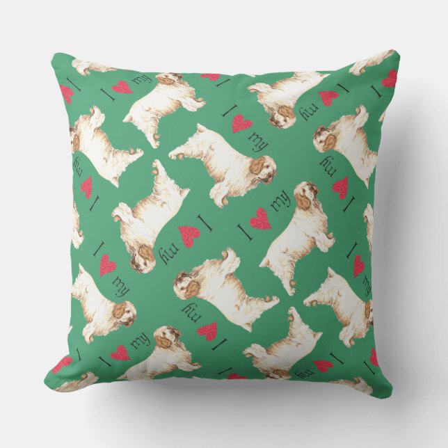 I Love my Clumber Spaniel Cushion (Front)