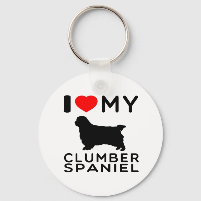 I Love My Clumber Spaniel. Key Ring (Front)