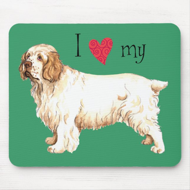 I Love my Clumber Spaniel Mouse Pad (Front)