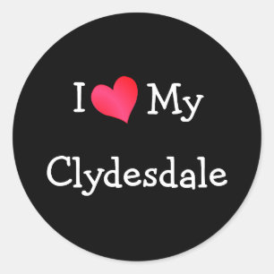 I Love My Clydesdale Classic Round Sticker