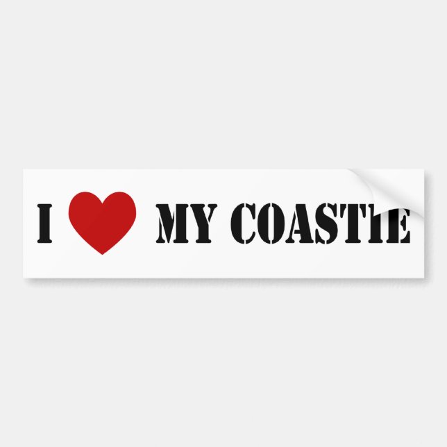 I Love My Coastie Bumper Sticker (Front)