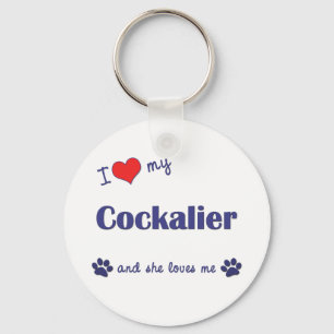 I Love My Cockalier (Female Dog) Key Ring