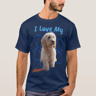 I Love My Cockapoo Best Dog Lover Paw Print T-Shirt