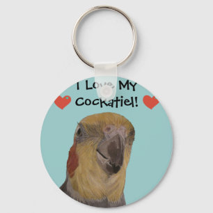 I Love My Cockatiel! Bird Key Ring