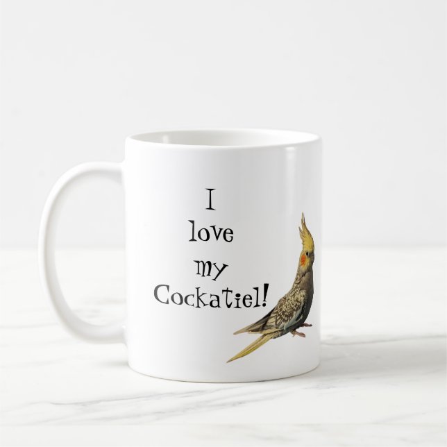 I Love my Cockatiel Coffee Mug (Left)