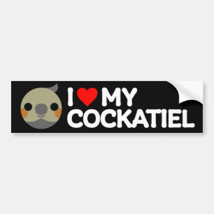 I LOVE MY COCKATIEL – normal female Bumper Sticker