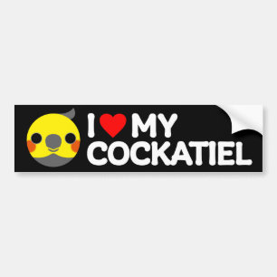 I LOVE MY COCKATIEL – normal male Bumper Sticker
