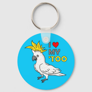 I Love My Cockatoo Key Ring