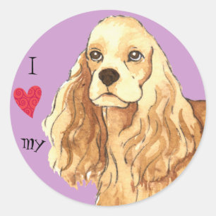 I Love my Cocker Spaniel Classic Round Sticker