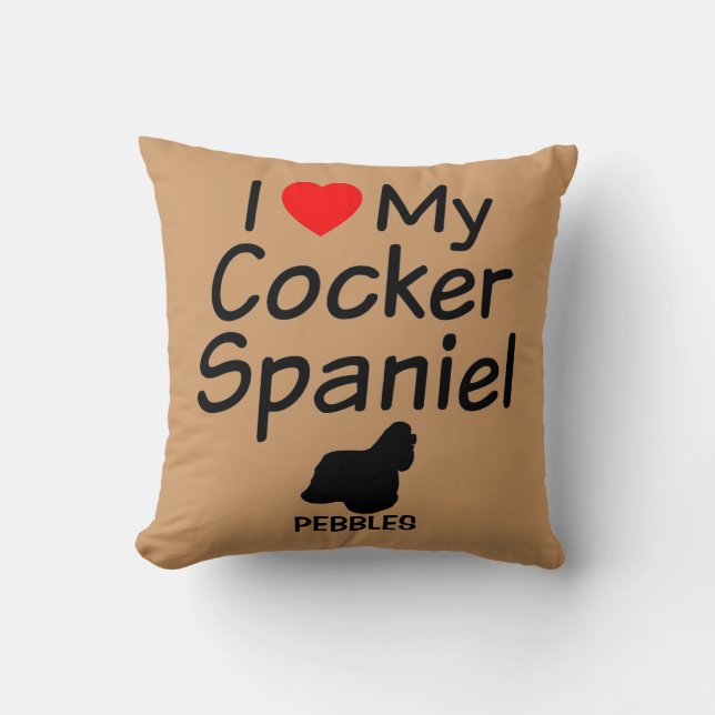 I Love My Cocker Spaniel Dog Cushion (Front)