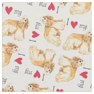 I Love my Cocker Spaniel Fabric