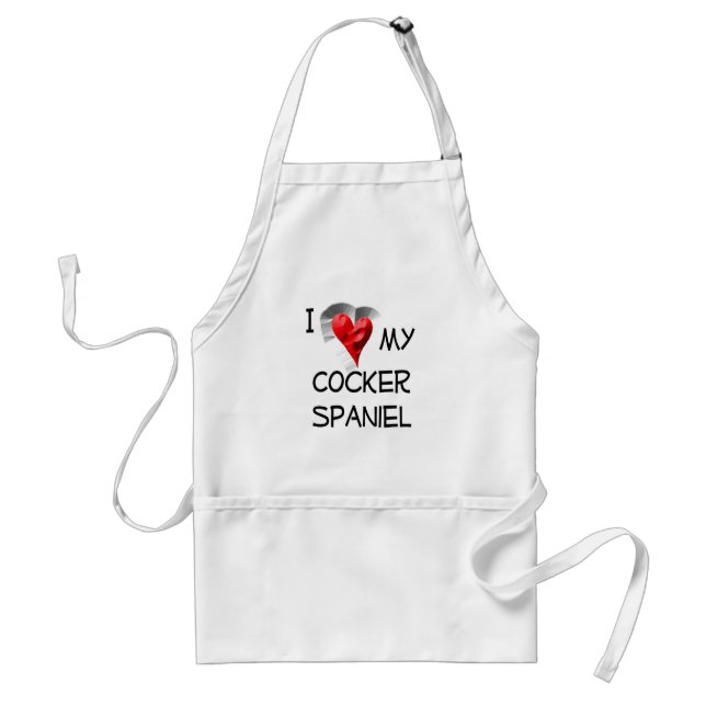 I Love My Cocker Spaniel Standard Apron (Front)