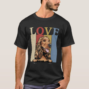 I Love My Cocker Spaniel Vintage Retro Dog Mum Dad T-Shirt
