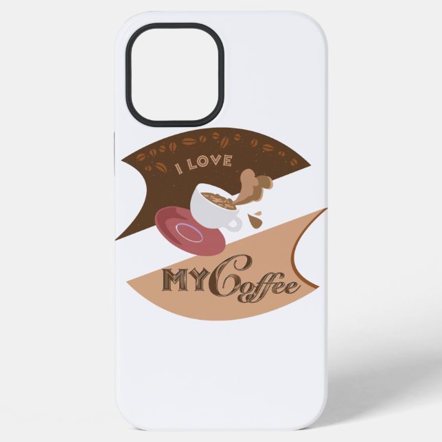 I Love My Coffee Retro Diner Java Splash iPhone Case (Back)